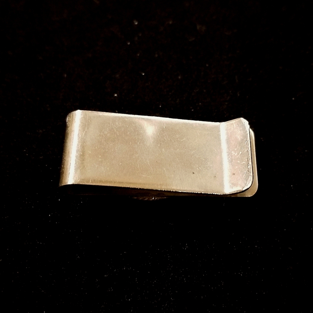 Navajo Old Pawn Sterling and Turquoise Money Clip. - Picture 4 of 4